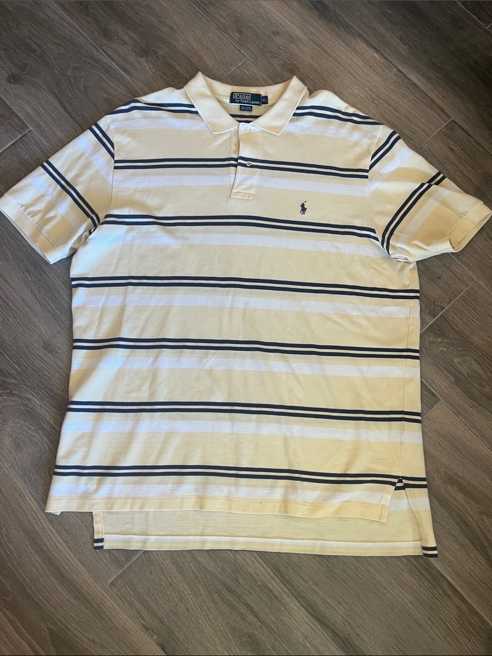 Polo by Ralph Lauren Yellow Polo with Navy Stripes